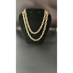 Vintage Donald Stannard RARE Gold-Toned 36"L Necklace 150.1g With Textured Links